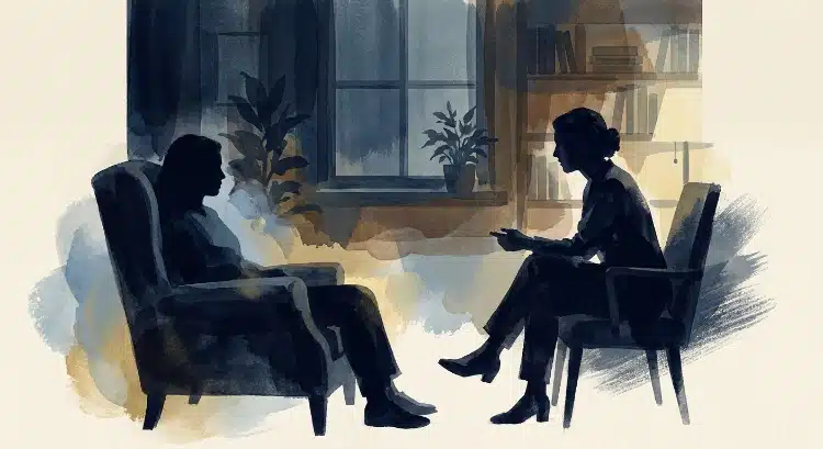 Illustration of a therapeutic session OMNI hypnosis and hypnotherapy training