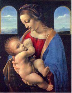 Schilderij Maria Lactans door Leonardo da Vinci