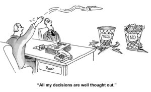 Cartoon over beslissingen