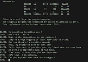 Screenshot from the computer Eliza