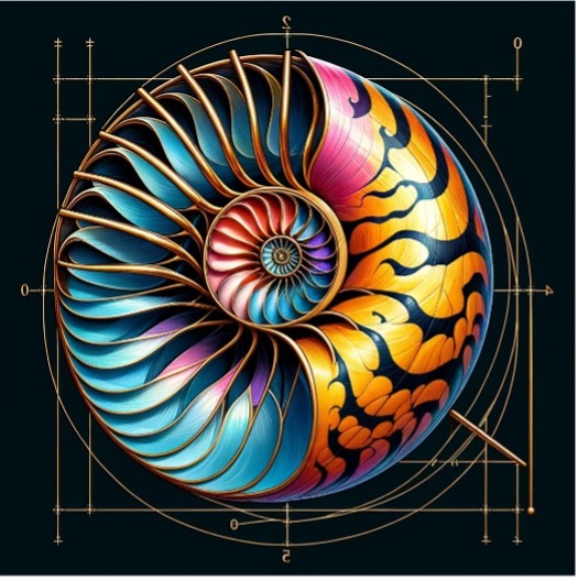Nautilus afbeelding met de gouden ratio