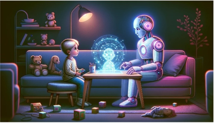 Visualisatie van kind met robot