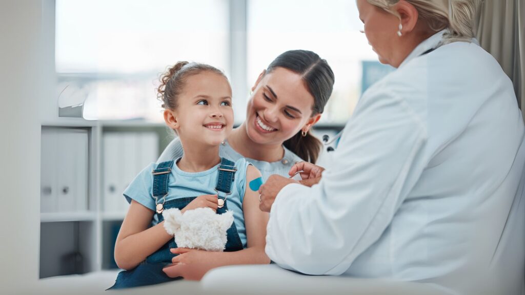 Medical hypnosis a happy child at the doctor's office