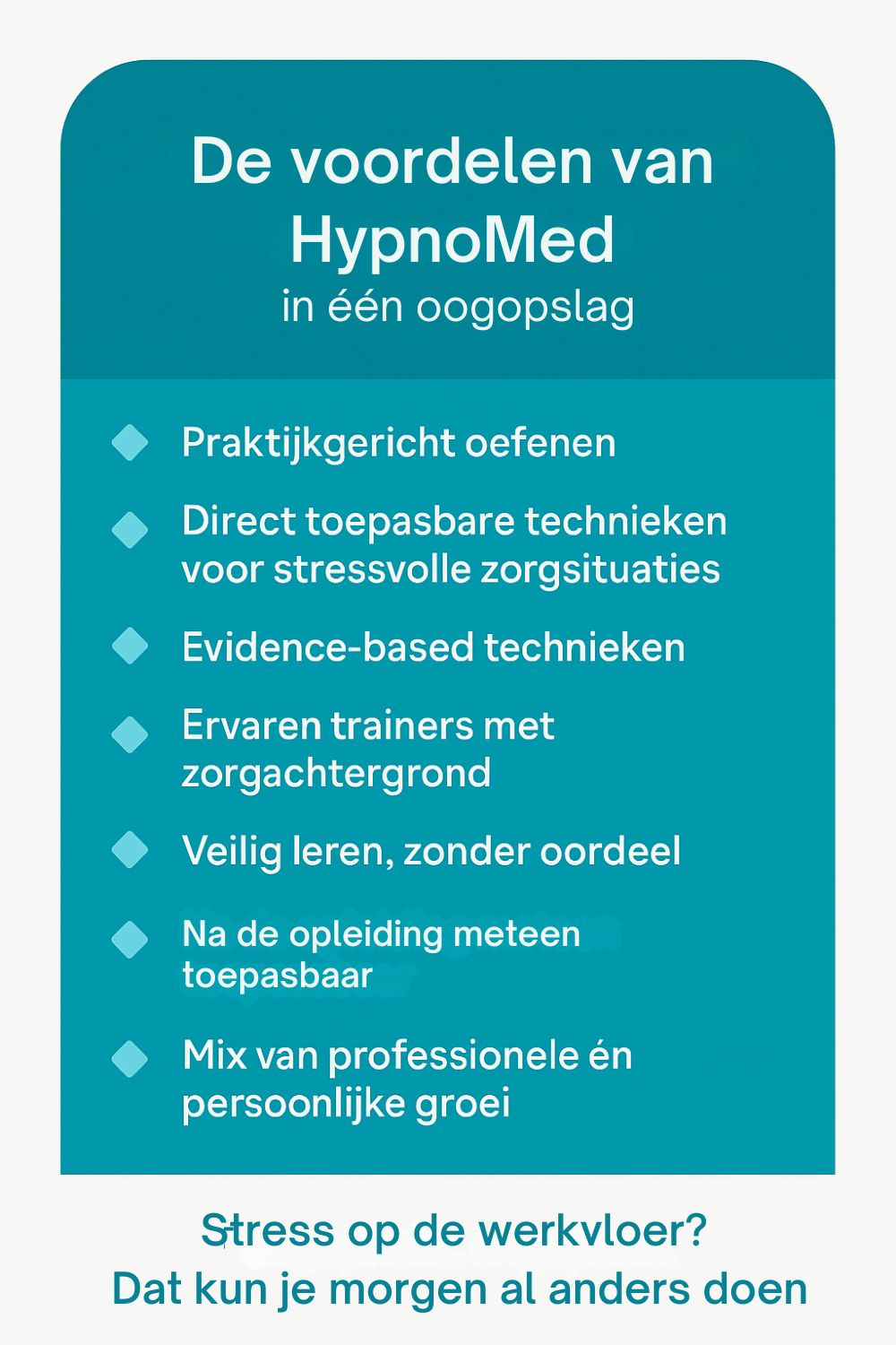 Infographic de voordelen van een medische hypnose opleiding