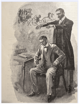 Zien met het geestesoog men man met een viool